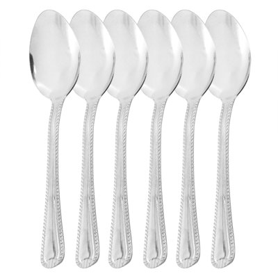 Winston Porter Tustin 6 Piece Stainless Steel Teaspoon Flatware Set in Silver
