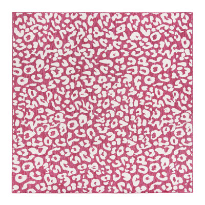 Tapis intérieur / extérieur magenta / ivoire