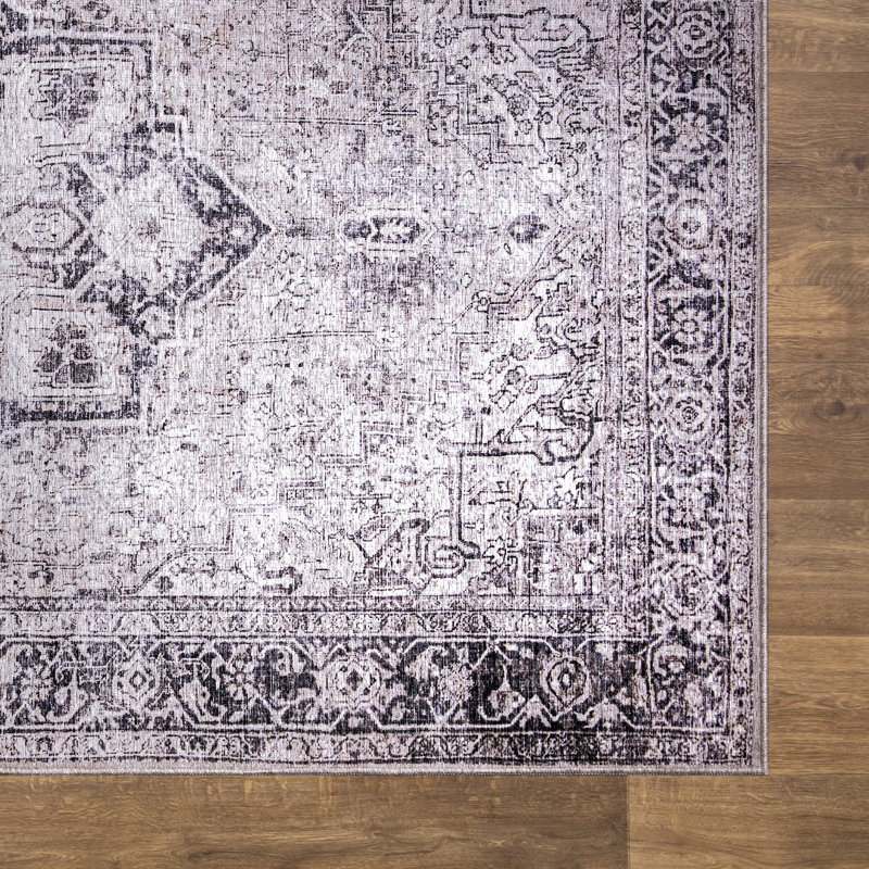 Tapis crème / gris Devendr, Rectangle 4 pi x 6 pi
