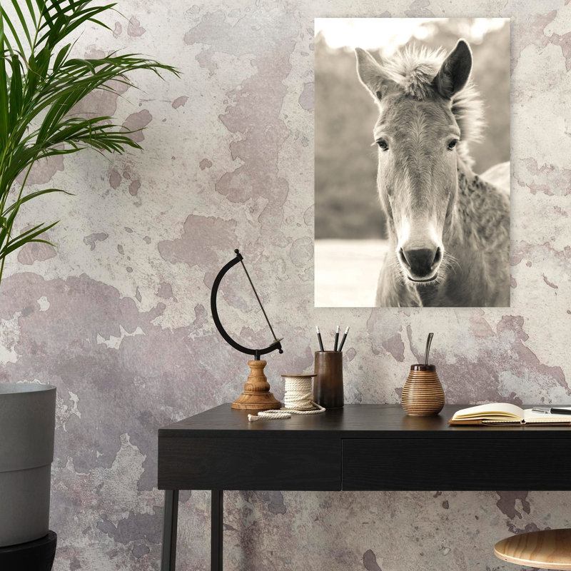 Art contemporain à cheval, H 24 po x l 16 po