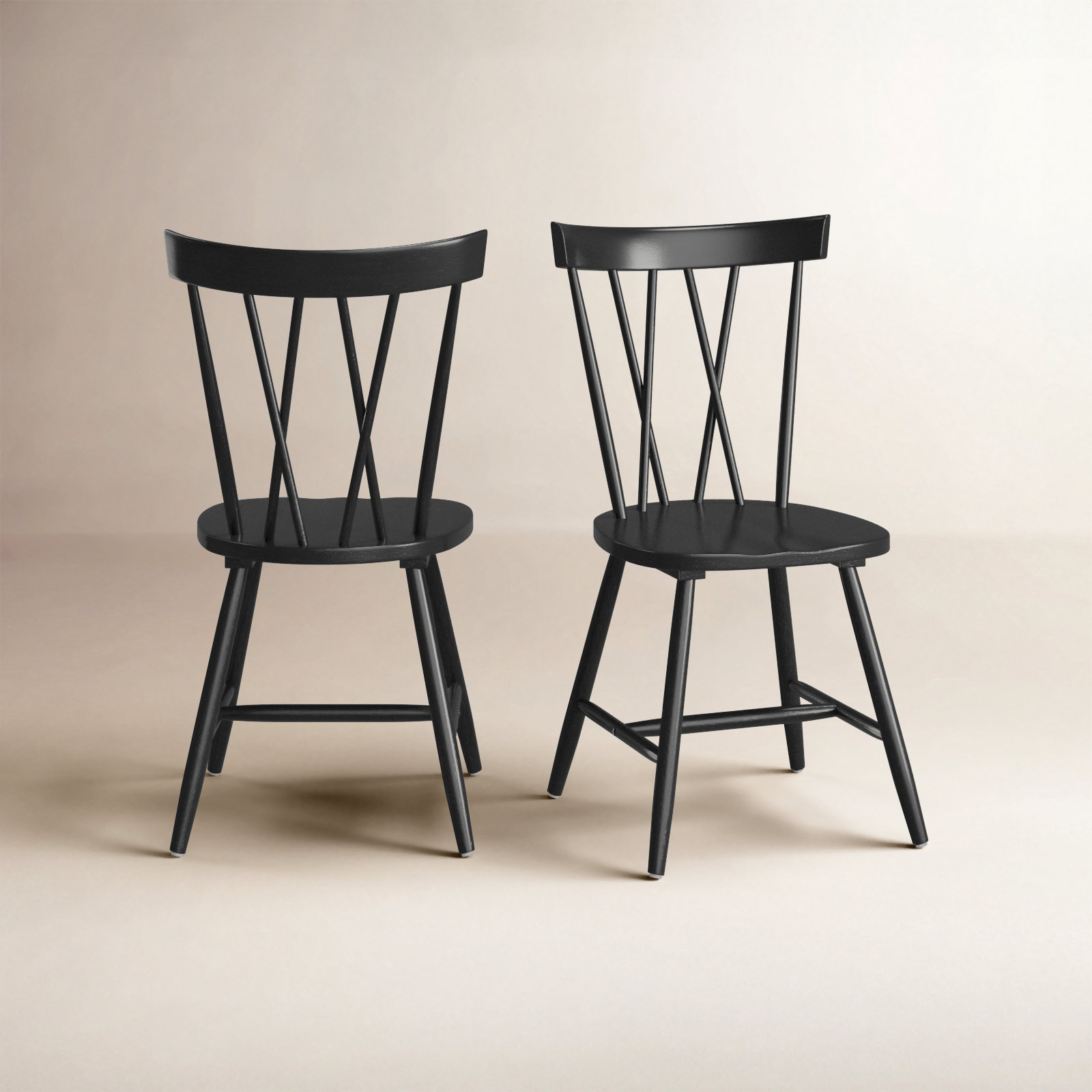 Porschia Cross Back Side Chair, Black