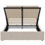 Lit rembourré beige avec rangement hydraulique robuste - Conception confortable