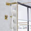 Système de douche thermostatique numérique brossé or avec pomme de douche à pluie murale, douchette à main et garniture de valve en laiton cUPC-132212802