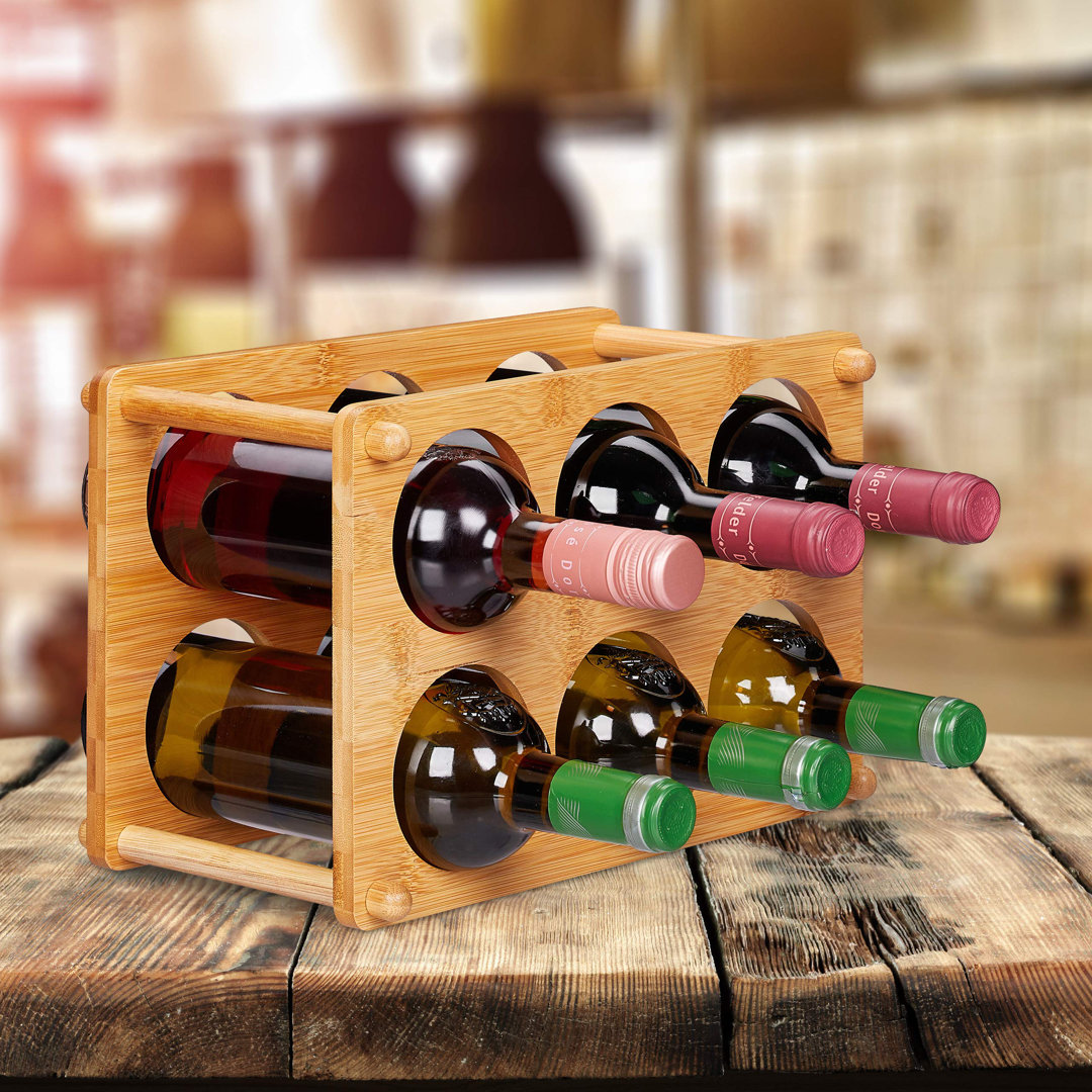 6 Bottle Wine Bottle Rack Beige
