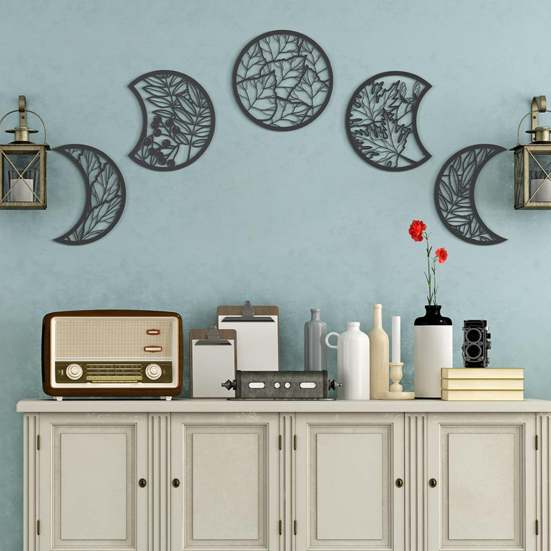 Moon Phase Wall Art Decoration Wall, Black