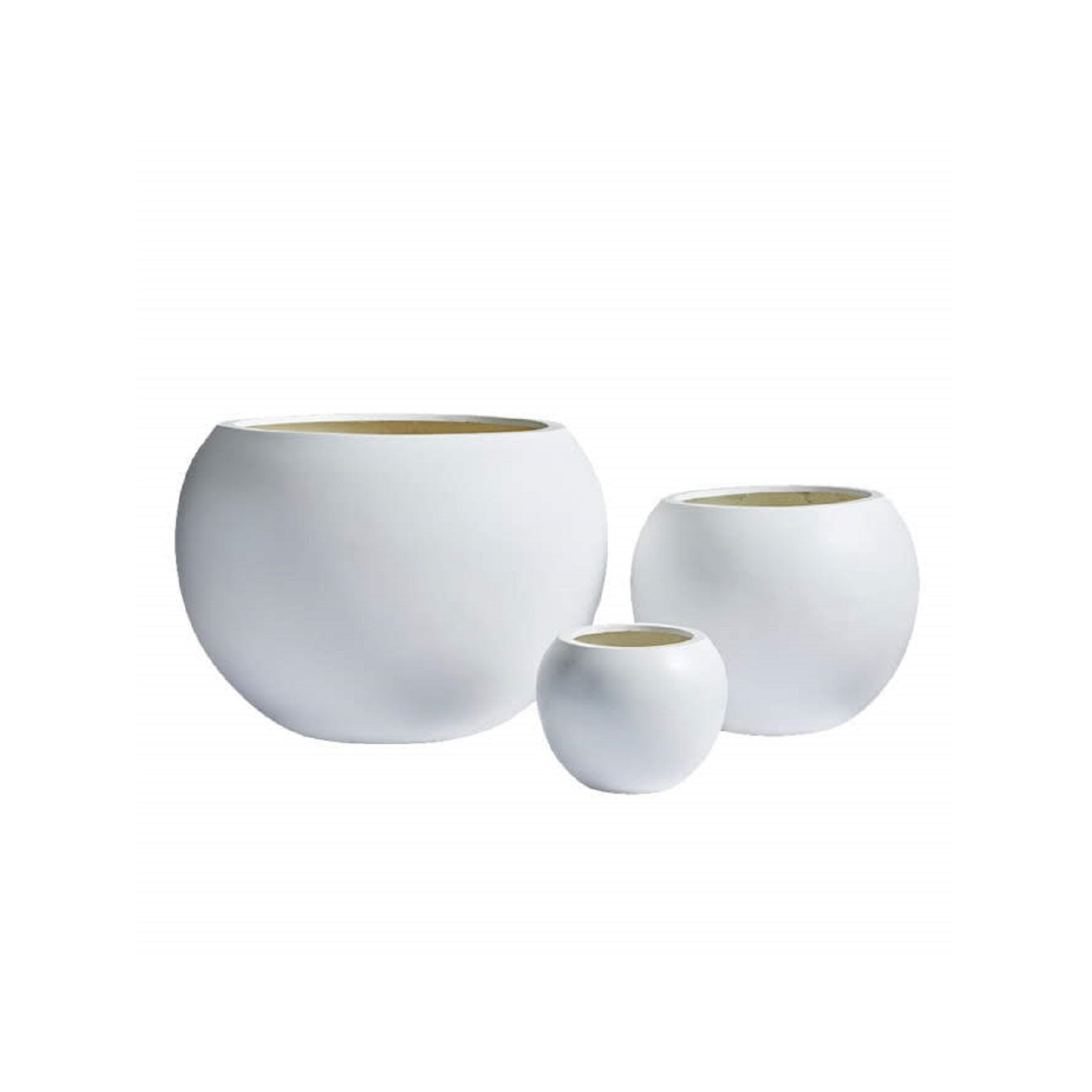 Dorlis Fiberstone Pot Planter, White, 10" H x 13" W x 13" D
