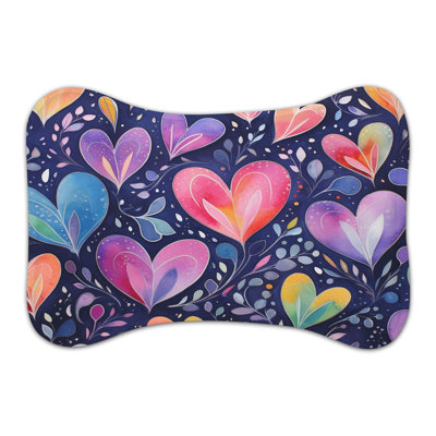 Watercolor Love Designs - Bone Shape Feeding Mat
