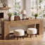 Console très longue 78,74 po, table de vestibule étroite avec base robuste, table de canapé de style campagnard pour couloir, salon, entrée-1901760462