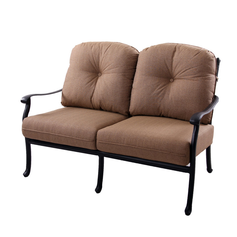 Causeuse avec coussins Lenahan, Sésame, Bronze antique
