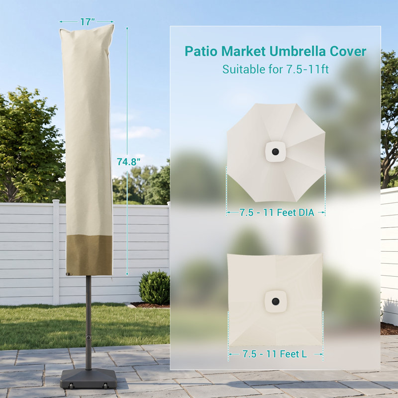 Outdoor Patio Umbrella Cover, Sand