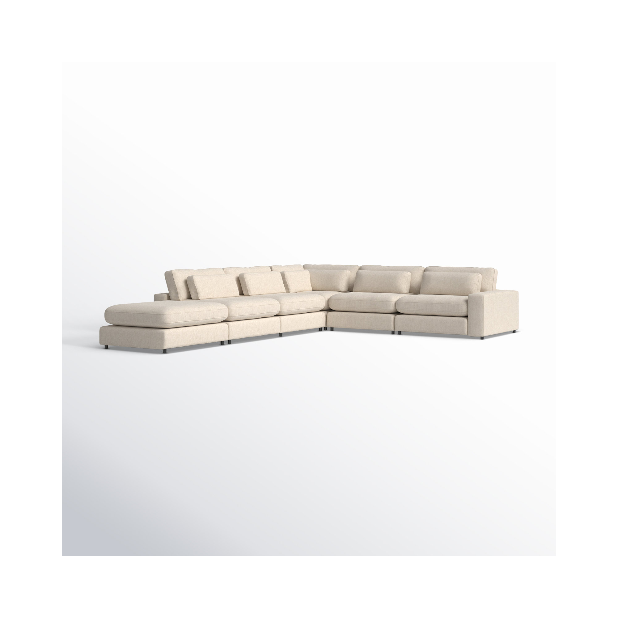 Palla Modular Upholstered L-Sectional, Left Hand Facing, Essence Natural Rayon / Viscose