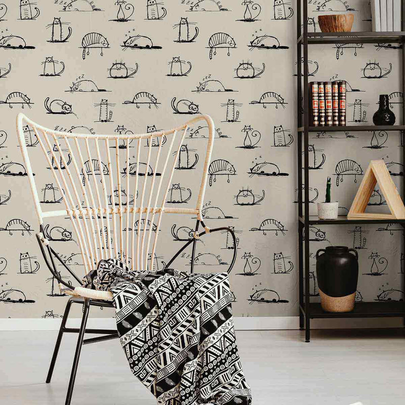 Panneau de papier peint adhésif Cat Smooth, L 126 po x l 24 po