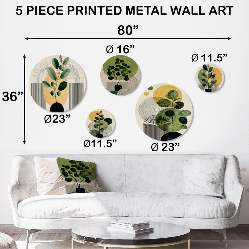 Ensemble d'art mural en métal 5 pièces