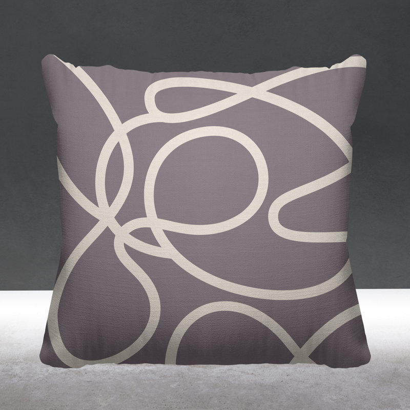 Coussin décoratif intérieur / extérieur Boho Doodles, Mauve, L 19 po x H 19 po