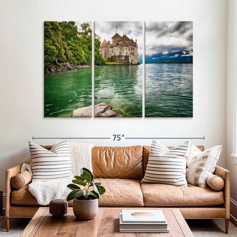 Nicci Castle On The Lake Switzerland, 42" H x 65" W