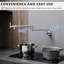 Robinet remplisseur de pot, 304 ss, nickel brossé, fixation murale, cuisine avec bras articulé double nickel