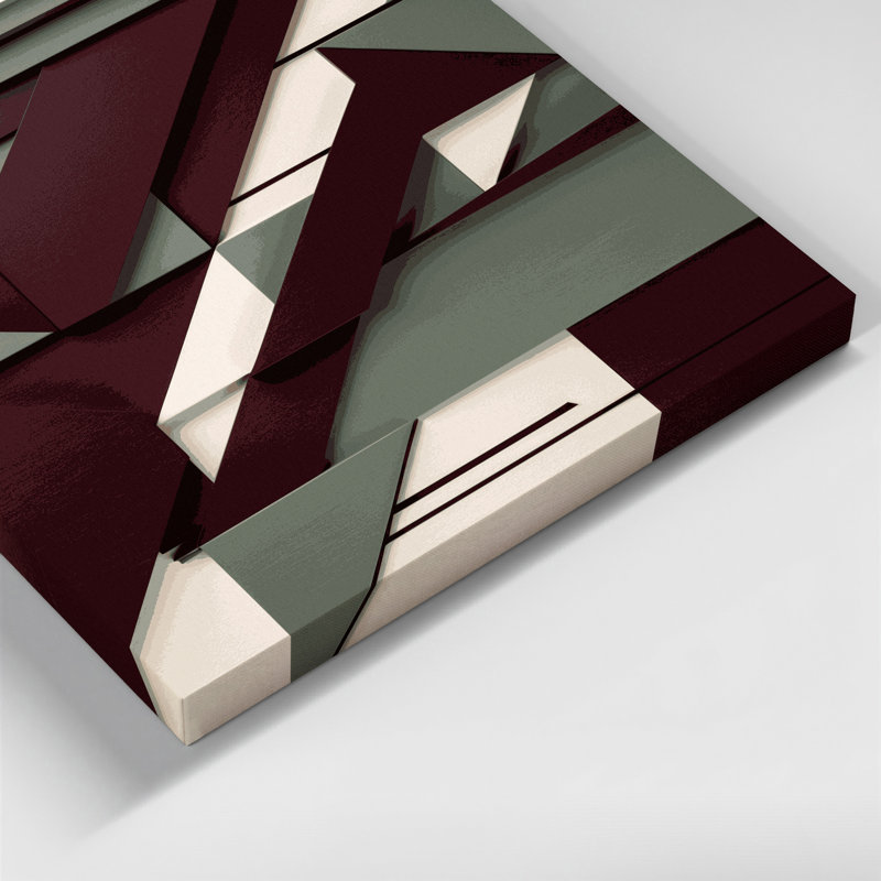 «Geometric Abstraction 98», art mural sur toile brune, H 8 po x l 8 po
