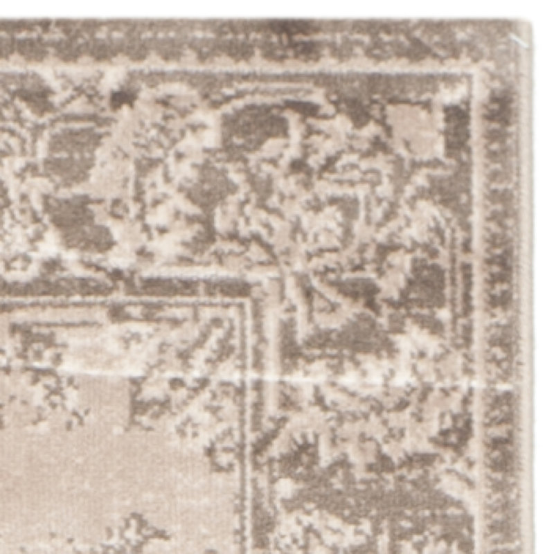 Beige and Light Brown Rectangular Viscose Area Rug, 8' x 11'