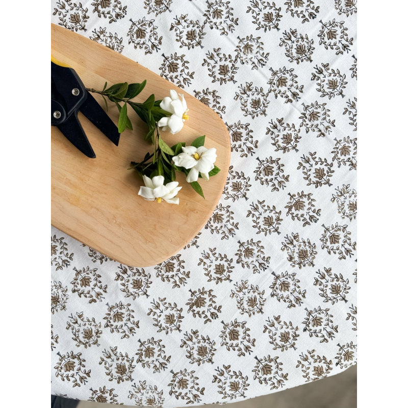 Table Throw - Lotus, Black & Chai