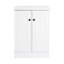 Meuble-lavabo autoportant avec lavabo en résine et 2 portes d'armoire à fermeture en douceur-167086781
