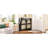 Mid - Century, Narrow Shoe Cabinet, 4 Woven Flip Drawers, Black , Freestanding, 2 Hooks, Ventilated, Safe Setup Rack,-979462587