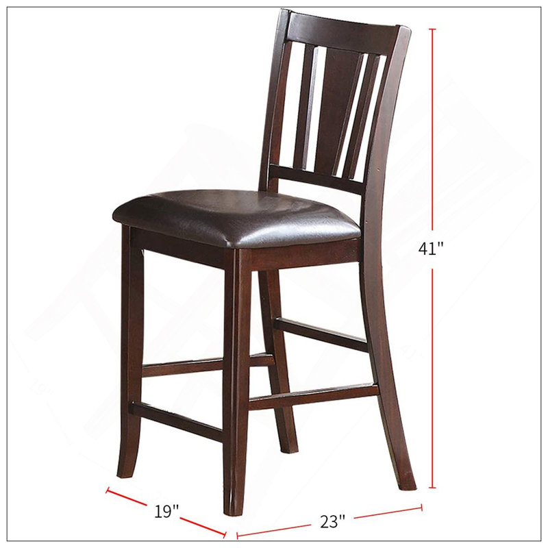 Ensemble simple et contemporain de 2 chaises à hauteur de comptoir avec siège en similicuir et design empilable pour une salle à manger moderne