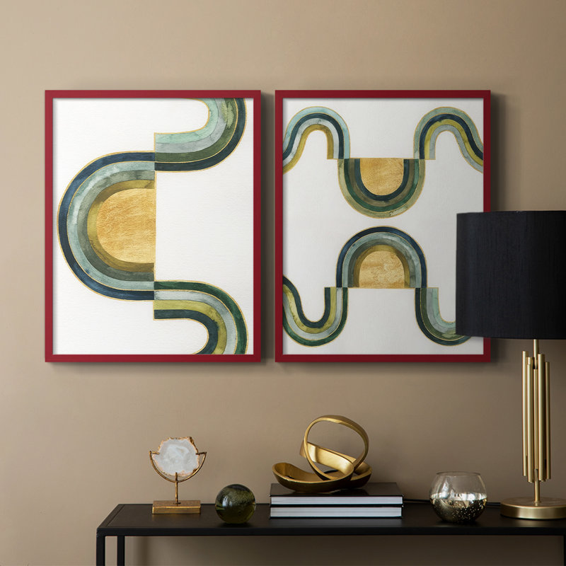 Analogous Arches I-Premium, reproduction encadrée - prête à être accrochée - aucun clou requis - aucun clou requis, Rouge