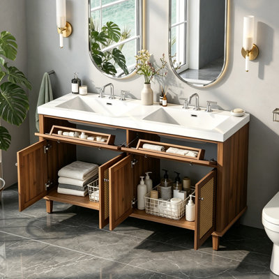 60 Inch Bathroom Vanity With Double Smc Sink