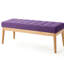 Banc Mid-Century, siège de couleur mauve, pieds en bois massif