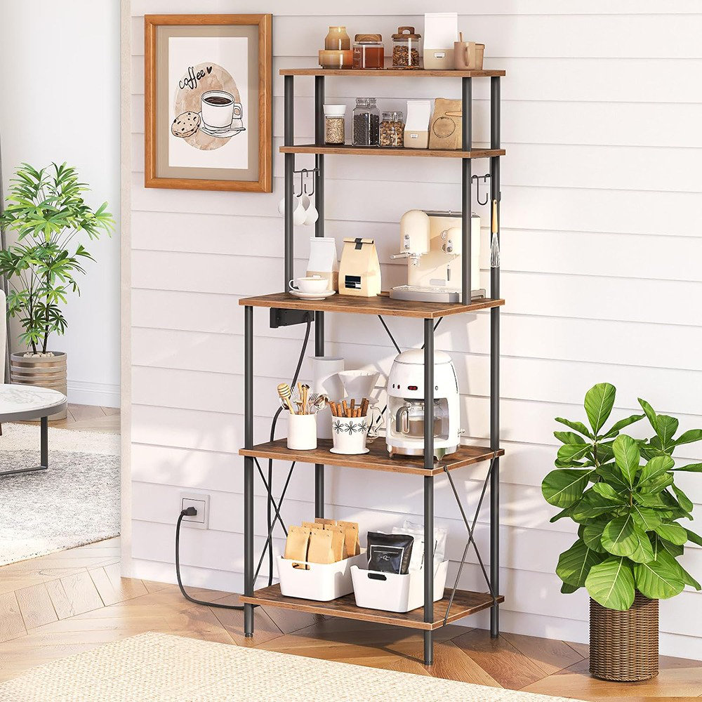 17 Stories Elisae 24'' Steel Standard Baker's Rack with Microwave ...