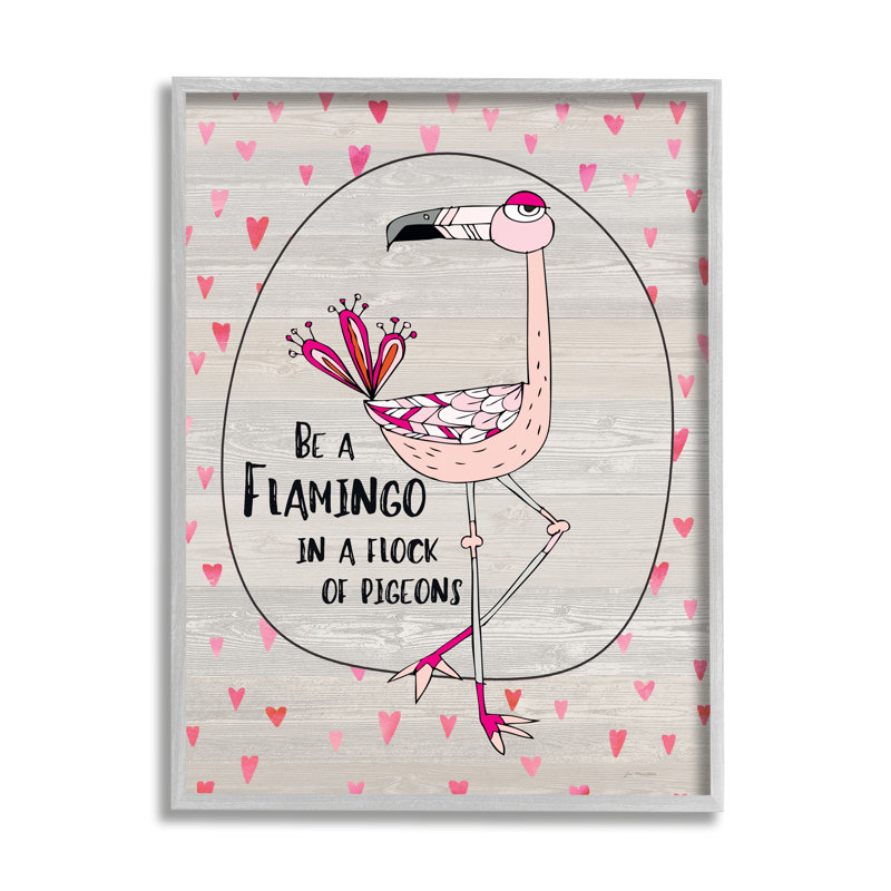 Caricature «Be a flamingo», L 24 po x H 30 po, Estampe numérique Farmhouse
