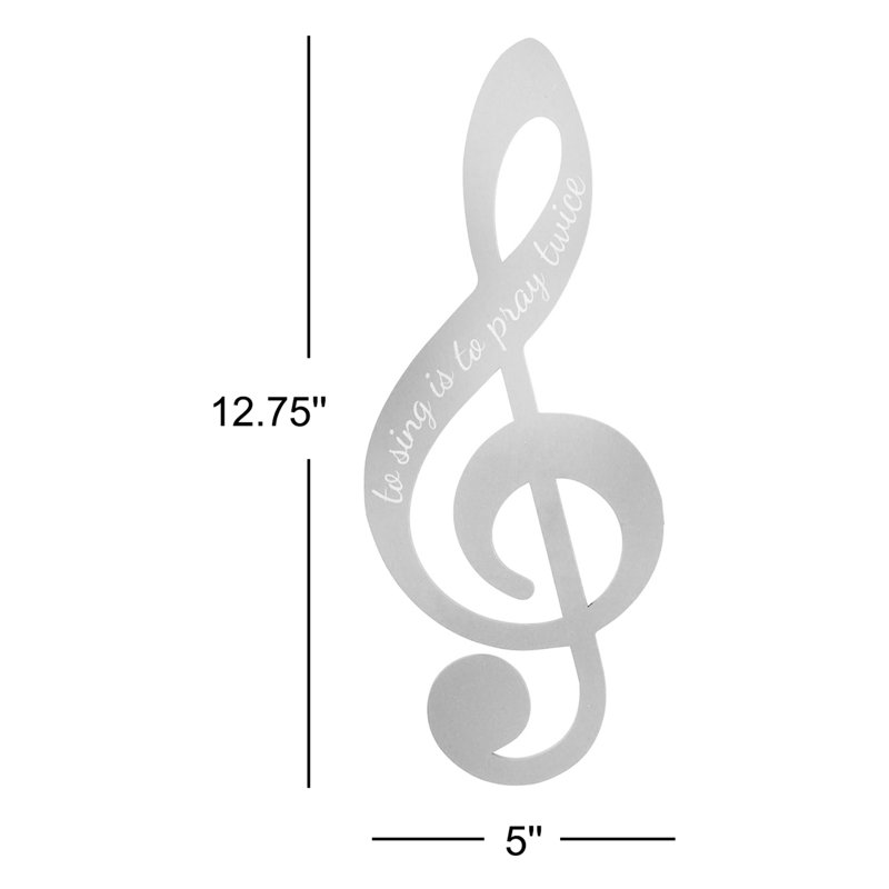 «To Sing Is To Pray Treble Clef Music Note Plaque» découpé au laser en bois noir | Décoration amusante pour musicien | 5 po x 12,75 po