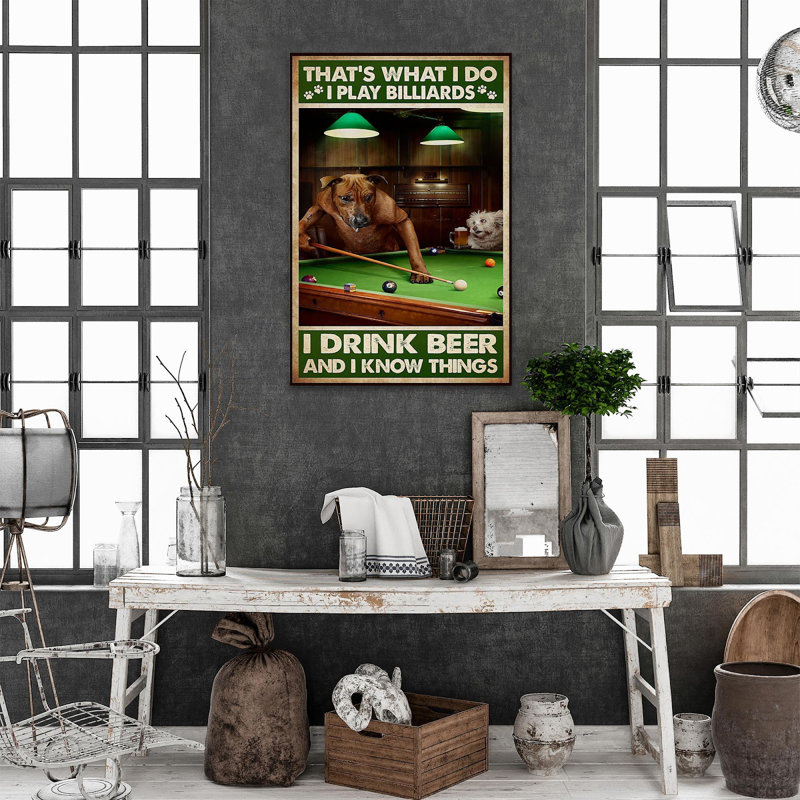 «Billiard Thats What I Do I Play», impression sur toile tendue, H 36 po x l 24 po x P 1,25 po