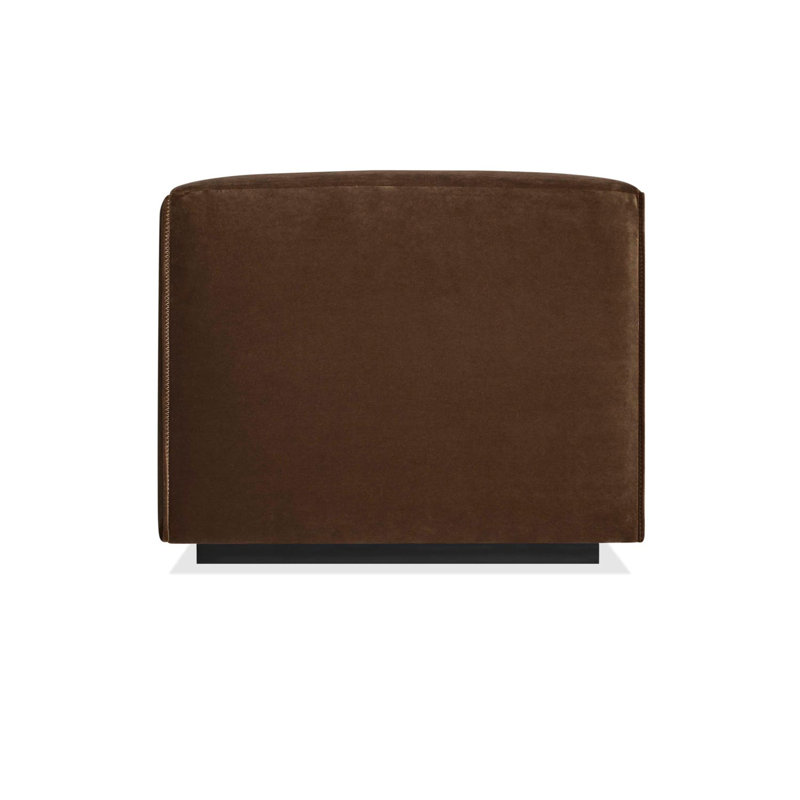 Cleon Slipper Chair, Coffee Velvet Polyester Blend