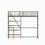 Lit mezzanine simple en métal avec capacité de charge et de rangement intégrée-167705323