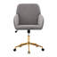 Chaise de luxe en velours gris - ergonomique, avec une base pour bureau-121074420