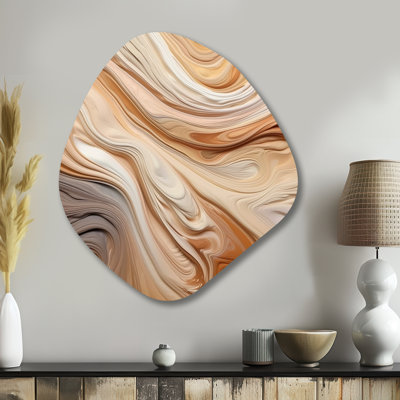 «Orange» et «Beige Unounded Imagination II», art mural asymétrique abstrait en métal, impression d'art moderne de forme irrégulière