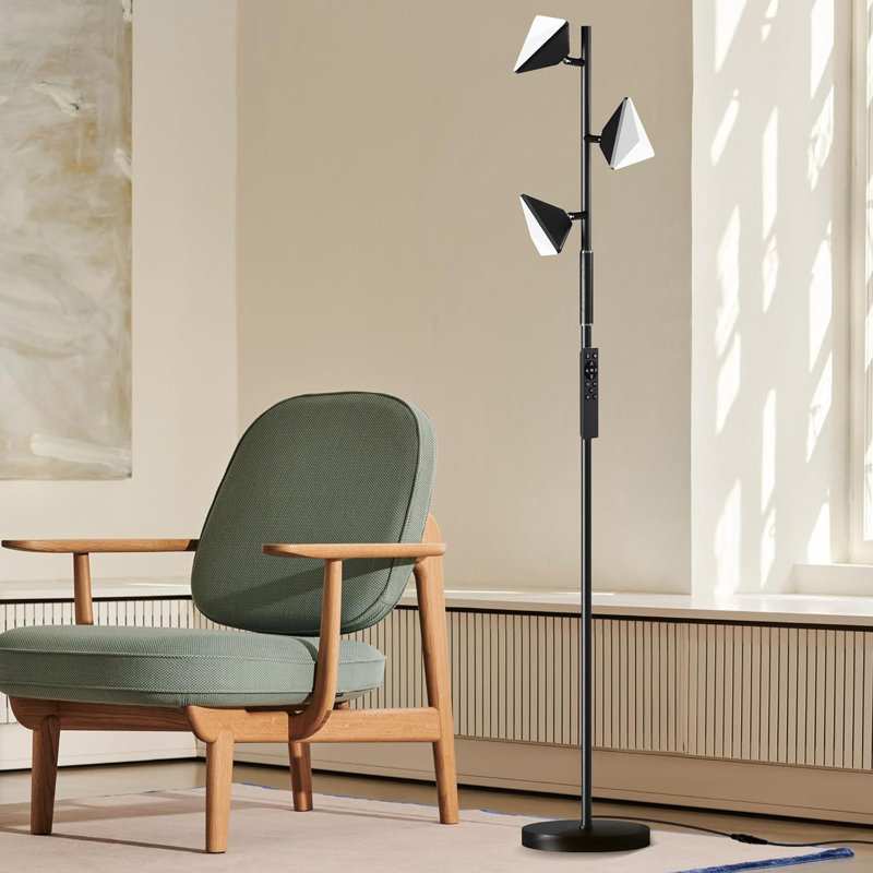 Makenzlee 68'' Black LED Floor Lamp Standing Lamp with Remote & Touch Control, Black