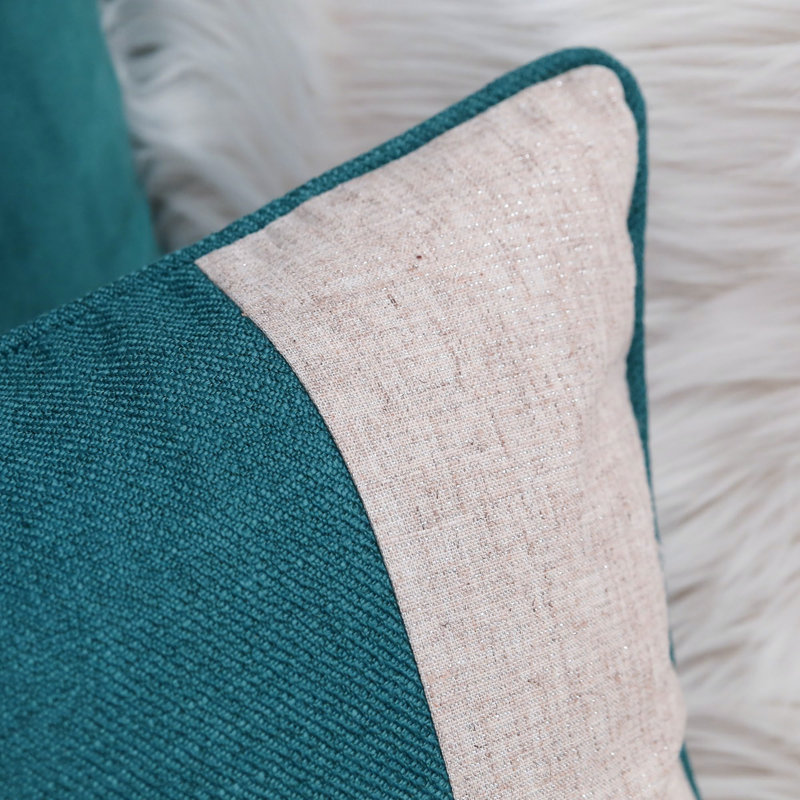  Rectangular Linen Pillow Cover & Insert, Turquoise