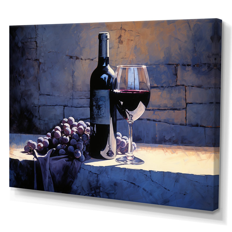 Syrahs Shadow - Wine Canvas Art Print, Wrapped Canvas, 12" H x 20" W x 1" D