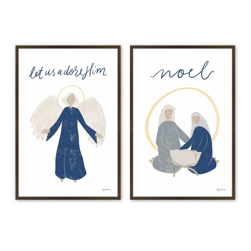 Bethlehem's Glow I, ensemble de 2 reproductions d'art, 20 po x 16 po, Brun Belvinder