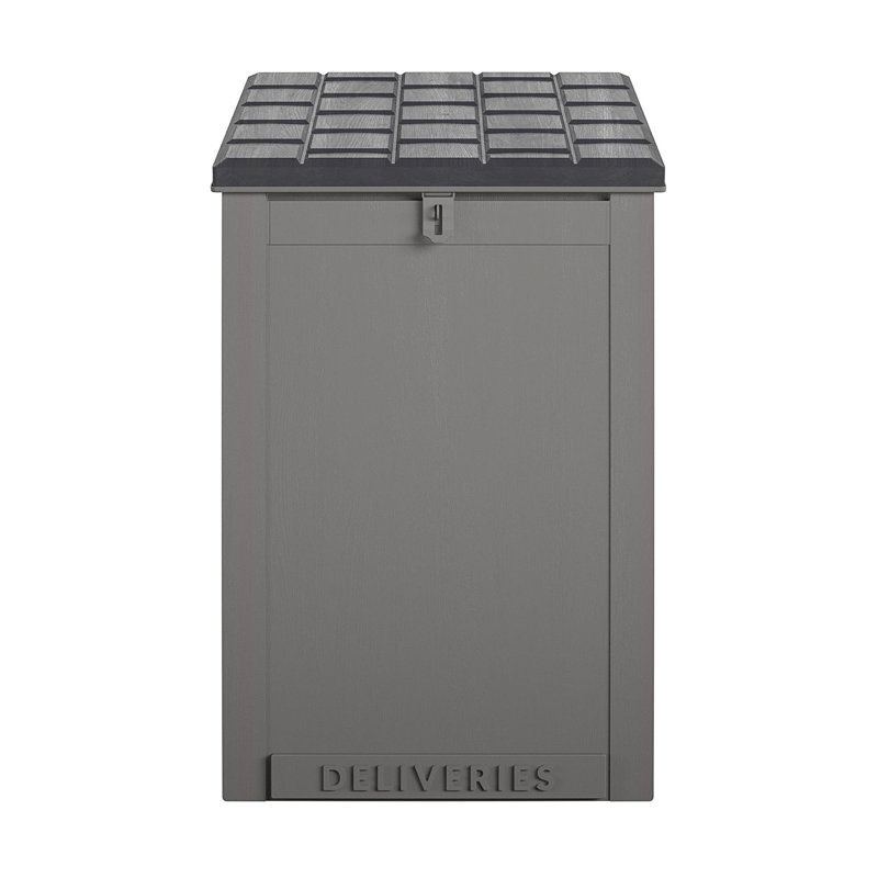 BoxGuard Large Lockable Package Delivery and Storage Box, 6.3 cubic feet, Black/Gray
