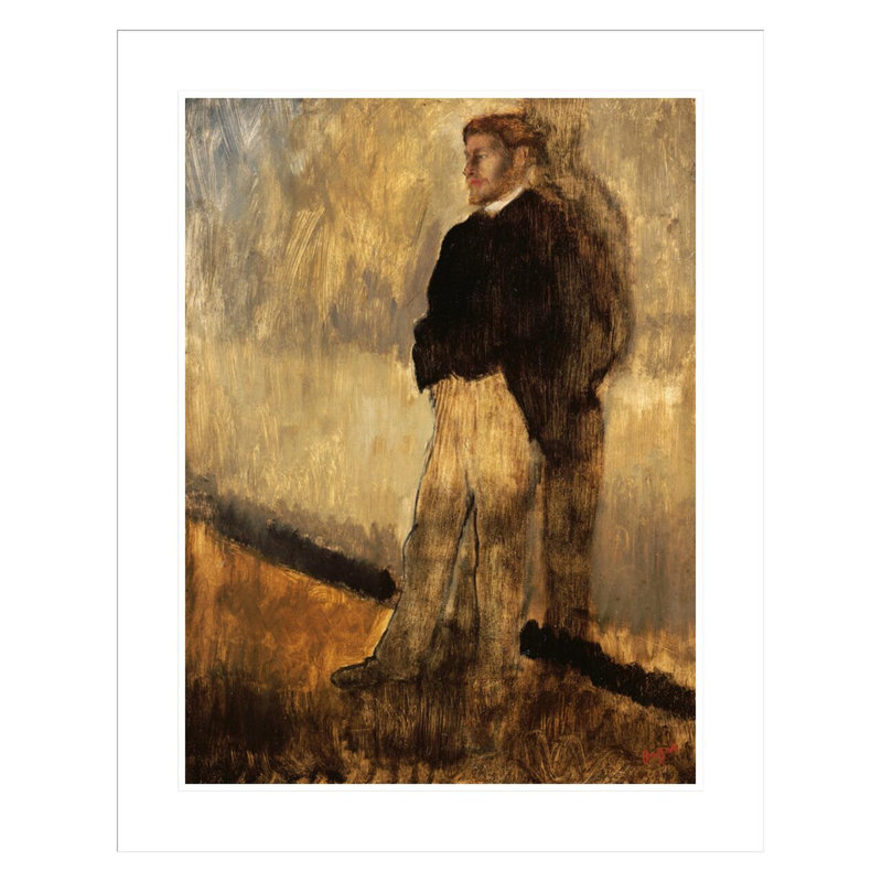 Portrait d'un homme par Edgar Degas, impression giclée encadrée, H 29,36 po x l 23,5 po