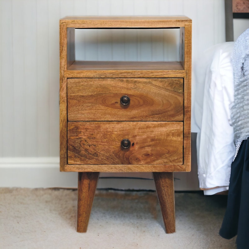 30cm W Solid Wood Bedside Table