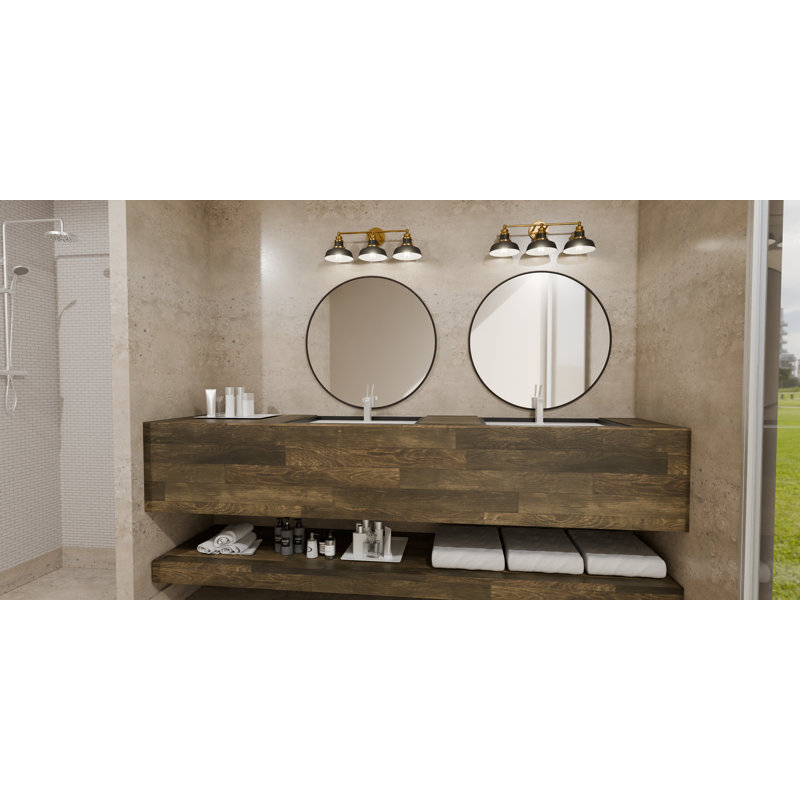 Kiarn 3-Light Aged Brass Bath Light