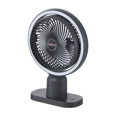 Portable Desk Fan with LED Light and 3 Speed Settings