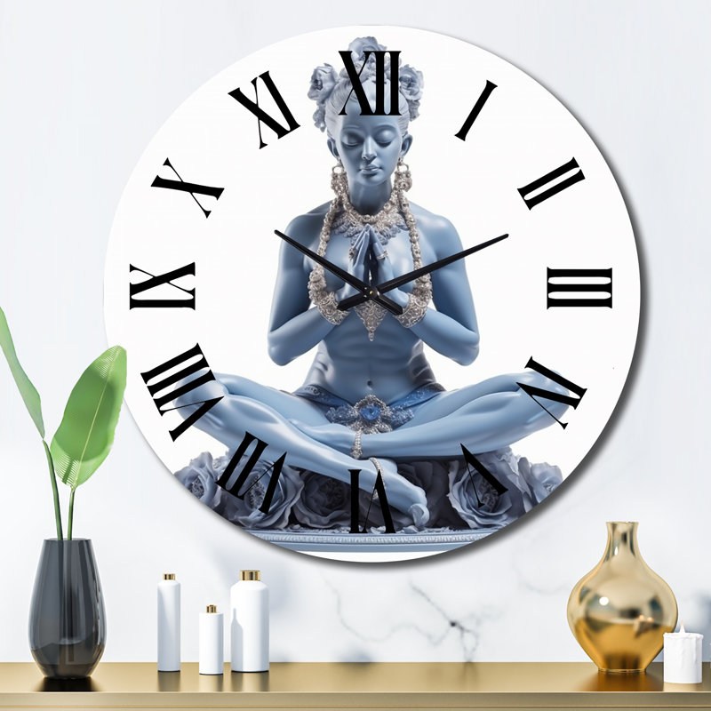 Horloge murale Blue Yogini Elegant Grace, Très grand