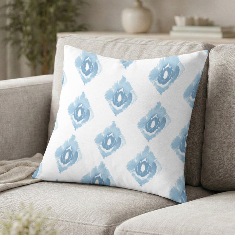 Coussin décoratif moderne Modern - Ikat Whisper, H 16 po x l 16 po