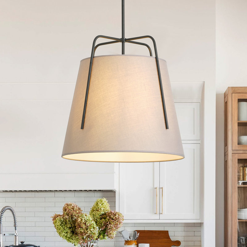 1-Light dark gray adjustable iron pendant lamp
