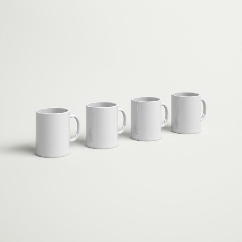 Plainfield 4 Piece Coffee Mug Set, White